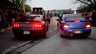 Street Distortionz Opener 4 27 24 Exhaust Contest Round 16 Mustang GT vs WRX [upl. by Enaej]