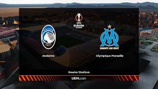 Atalanta vs Marseille  Gewiss Stadium  202324 UEFA Europa League  PES 2021 [upl. by Eikcim]