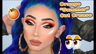 Instagram quot Orange Cut Crease quot Make Up Tutorial  Clawdeena9 [upl. by Rufford]