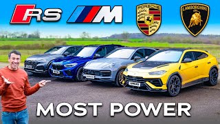 BMW X5M v Urus Performante v Cayenne Turbo GT v RSQ8 Power amp Weight SHOWDOWN [upl. by Laekcim]