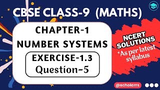 CBSE Class 9 Maths  Chapter 1  Exercise 13 Q5  Number Systems  NCERT [upl. by Jacobah]