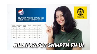 Berapa Nilai Rapot Lolos SNMPTN FH UI [upl. by Ailene]