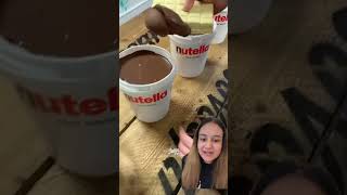 chocolate nutella nutellachocolate icecream notalking satisfying food Challenge [upl. by Sugirdor864]