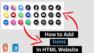 How to add Icons in HTML Website  Font Awesome Icons  HTML CSS [upl. by Redfield]