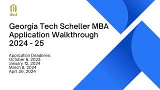 Georgia Tech MBA  Scheller MBA Application GMAT waiver essays 2024 mba businessschool gmat [upl. by Aninnaig]