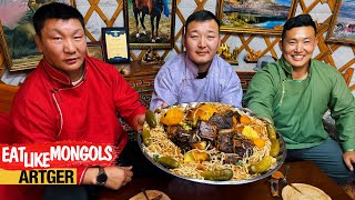 Mighty Mongolian HORHOG TSUIVAN for Mighty Wrestlers Mukbang Nomads  Eat Like Mongols [upl. by Suirred]