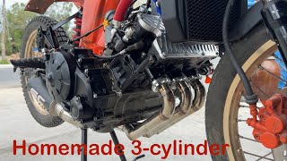 I made a 3 Cylinder engine used from the old engine to put together [upl. by Nnylsaj]