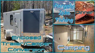 DIY Cargo TrailerCamper 1st Fishing Trip RangelyLake WesternMaineMountains [upl. by Neetsirhc]