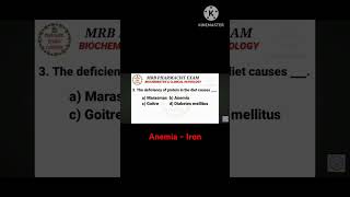 Rrb pharmacist exam Biochemistry  Protein deficiency disease  Marasmus  Kwashiorkar [upl. by Nnewg]