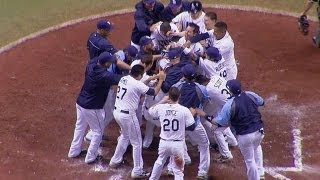 Rays walk off on Longos twoout homer [upl. by Attener]