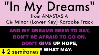 quotIn My Dreamsquot Lower Key from Anastasia C Minor  Karaoke Track with Lyrics [upl. by Naehs]