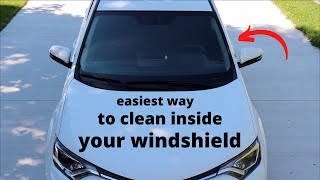 How To Easily ● Clean The INSIDE of Your Windshield  with zero streaks [upl. by Kancler]