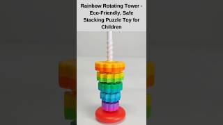 Giggly Groves MontessoriInspired Rainbow Rotating Tower  EcoFriendly Safe Stacking Puzzle Toy [upl. by Grishilde]