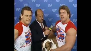 The British Bulldogs WWF 1987 Wrestling Challenge Promo Davey Boy amp Dynamite Kid WWE [upl. by Kaasi]