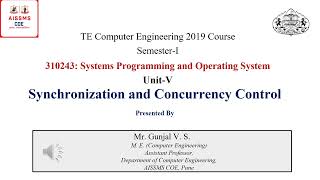 SPOS Unit 5 Synchronization and Concurrency Control [upl. by Eelirem510]