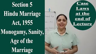 Section 5  Hindu Marriage Act 1955 Essential Conditions of Marriage hindumarriageact section5 [upl. by Carilla]