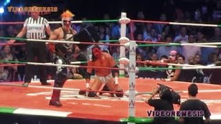 Triplemania 22 Psycho Clown vs Texano Jr Máscara vs Cabellera [upl. by Anolahs]