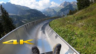 Mountain Coaster Oeschinensee Kandersteg Switzerland 4K 60p 🇨🇭 [upl. by Rugg]