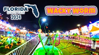 4K Wacky Worm  Roller Coaster  Front Seat POV  Florida State Fair 2024 [upl. by Pardner]