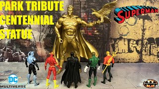 McFarlane DC Multiverse Superman Centennial Park Tribute Statue Gold SDCC Action Figure Review [upl. by Asreht]