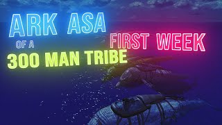 First Week Of a 300 Man Mega Tribe in Ark Ascended Official pvp pc [upl. by Harolda]