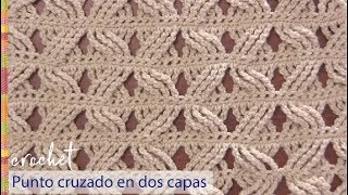 Punto cruzado en 2 capas tejido a crochet  Tejiendo Perú [upl. by Adiaros761]