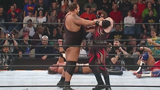 Kane shows off his immense strength by lifting Big Show overthetoprope Royal Rumble 2002 [upl. by Mit]