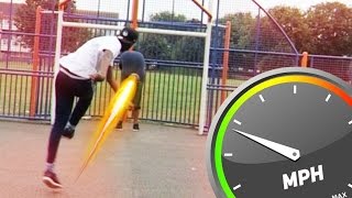 INSANE 500 MPH POWER SHOT FOOTBALL CHALLENGE [upl. by Tfat]