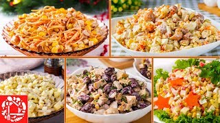 5 Легких САЛАТОВ на Новый Год 2022 Вкусно Быстро и Просто Рецепты на Новый Год [upl. by Ytinirt]