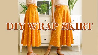 DIY Wrap Skirt From Scratch  Pattern Making And Sewing Tutorial [upl. by Aniuqahs]