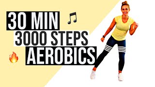 30 min Walking Workout TO THE BEAT 3000 Steps  Old School Cardio Aerobics [upl. by Astrid478]