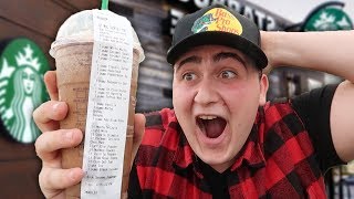 Ordering The Worlds LONGEST Starbucks Order EXTREME FOOD CHALLENGE [upl. by Enrobialc81]