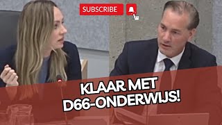 Mooi betoog van PVVer van der Hoeff over het onderwijs D66 reageert [upl. by Francene89]