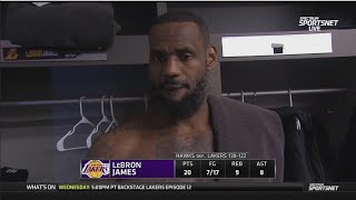 LeBron James POSTGAME INTERVIEW  Los Angeles Lakers lose to Atlanta Hawks 138122 [upl. by Nomahs]