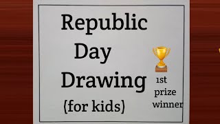 Republic Day Drawing Easy  Happy Republic Day Drawing  Republic Day Drawing For kids [upl. by Anifares]