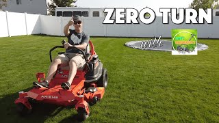 Mowing my lawn with a ZERO TURN for the FIRST TIME  Ariens Ikon XD 42” [upl. by Ecinehs]