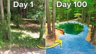 I built a Natural Swimming Pool  Full Construction Process [upl. by Kalina]