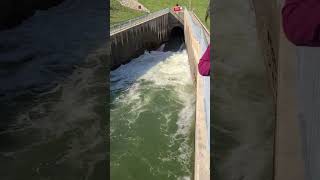 Brookville Reservoir spillway Brookvillelake Brookvilledam fishing tailwaters [upl. by Nolyk]