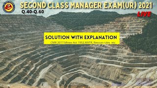 DGMS SECOND CLASS MANAGER’S EXAM 2021SOLUTION FROM 40 TO 60 [upl. by Orel]