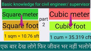 how to convert Square meters to square foot amp Cubic meter to cubic footBasic knowledge for engineer [upl. by Onimod]