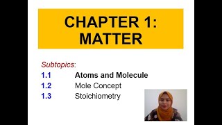 Matriculation Chemistry Lecture Subtopic 11 Semester 1 [upl. by Dorwin910]