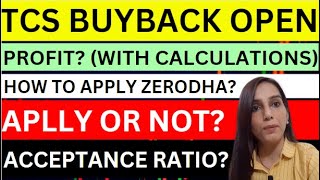 TCS buyback profit calculation TCS buyback 2023 how to applyTCS share news today acceptance ratio [upl. by Bradstreet]