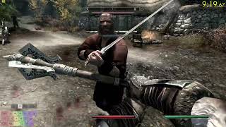 Skyrim speedrun to kill the ebony warrior Level 1 to 80 in under 10 minutes [upl. by Pfosi]