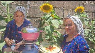 Village life style in IranDaily life in the villageCooking Alavieh salad for family lunch [upl. by Eillil97]