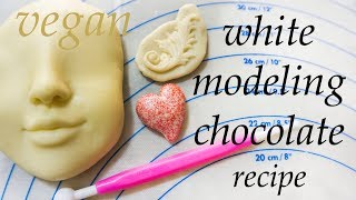 vegan  white modeling chocolate  recipe  english [upl. by Helsa]