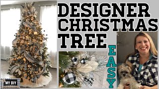 How to decorate a Designer Christmas Tree  Ribbon on Christmas Tree  EASY [upl. by Halla]