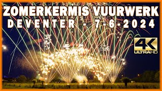 ⁴ᴷ Deventer Zomerkermis Vuurwerk 2024  Dutch Fireworks Professional [upl. by Evelyn565]