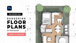 The FASTEST WAY of RENDERING FLOOR PLANS in Photoshop under 15 minutes [upl. by Borries]