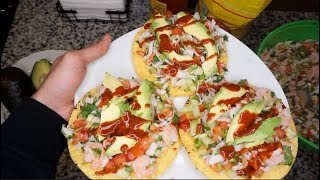 Tostadas De Camaron Con Jaiba 🍤😋 [upl. by Derdle]