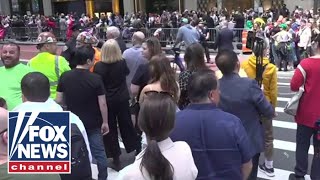 Crowds gather outside Trump Tower as former president decries conviction [upl. by Kiley]